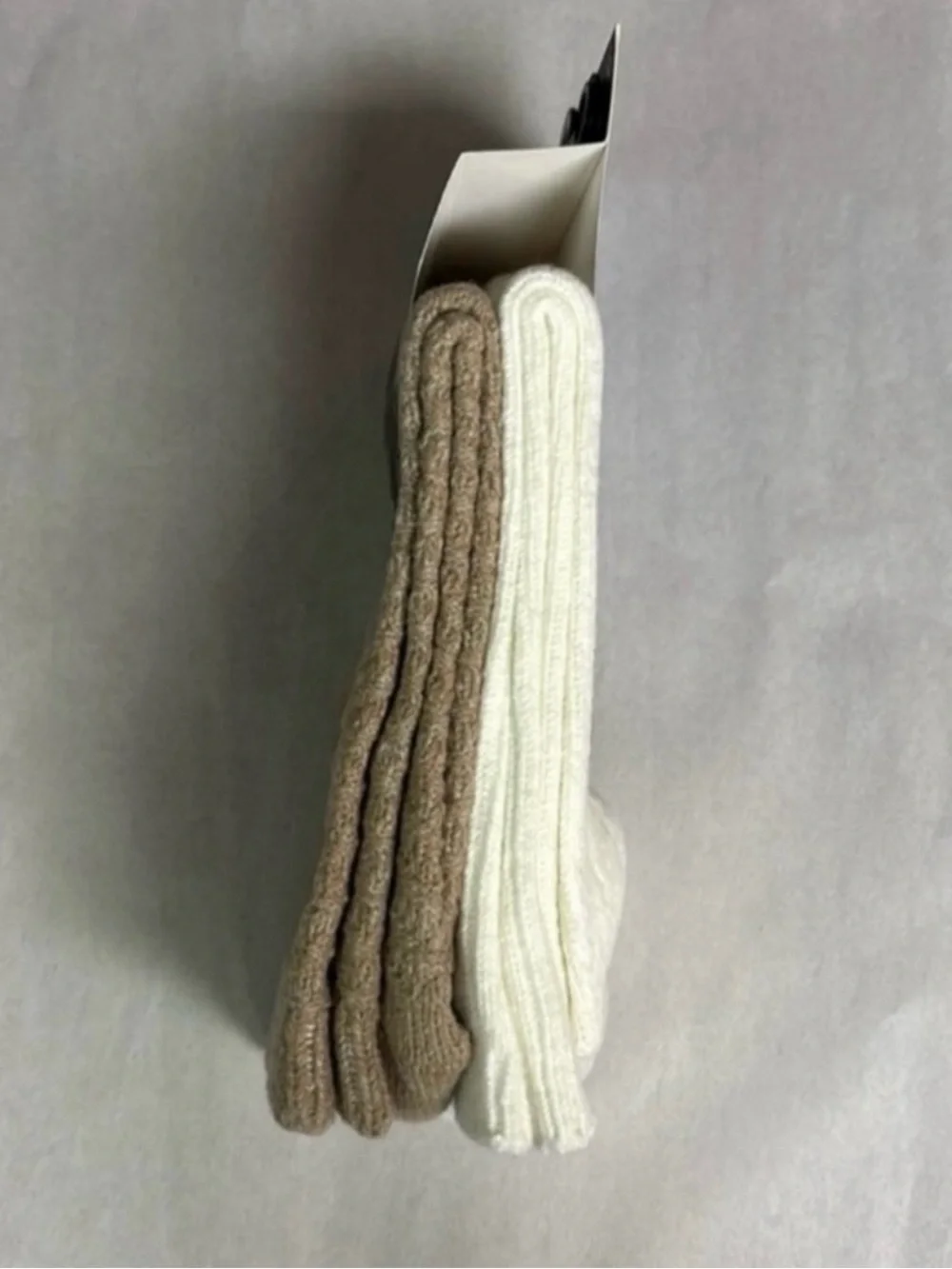 New Cuddl Duds Socks Women’s 2 Pack Tan & Ivory Soft Leg Layering Crew Casual